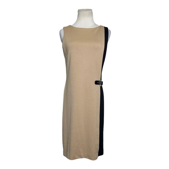 Lauren Ralph Lauren Dresses & Skirts - 23 -Ralph Lauren beige black color block sleeveless sheath dress size 8